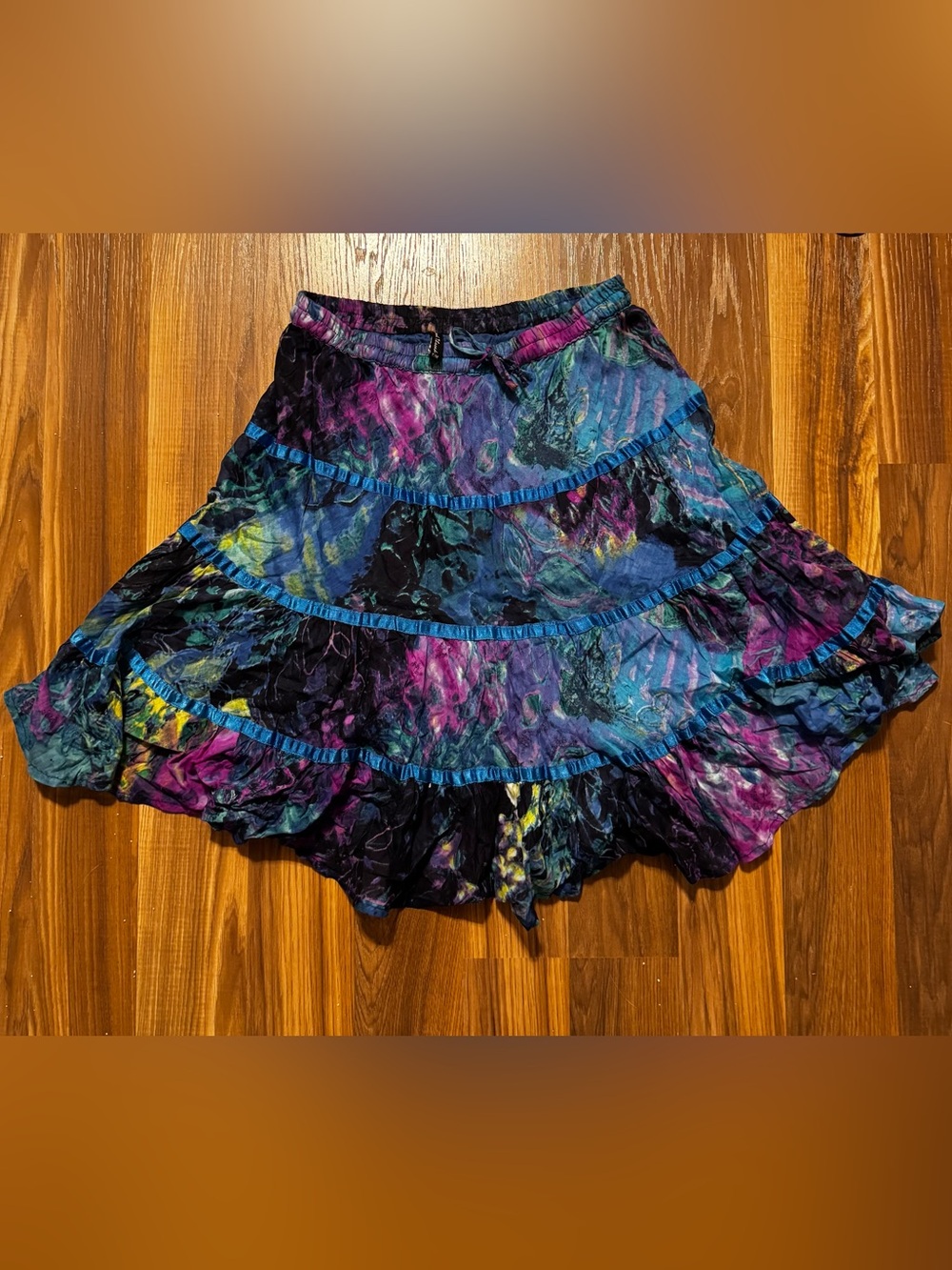Sacred Threads Blue, Purple & Pink Tiered Circle Skirt